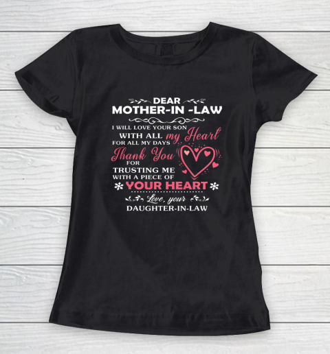 Dear Mother In Law I Will Love Your Son With All My Heart Women's T-Shirt