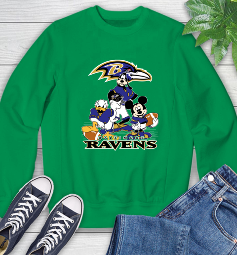NFL Baltimore Ravens Mickey Mouse Donald Duck Goofy Football Shirt Sweatshirt 7
