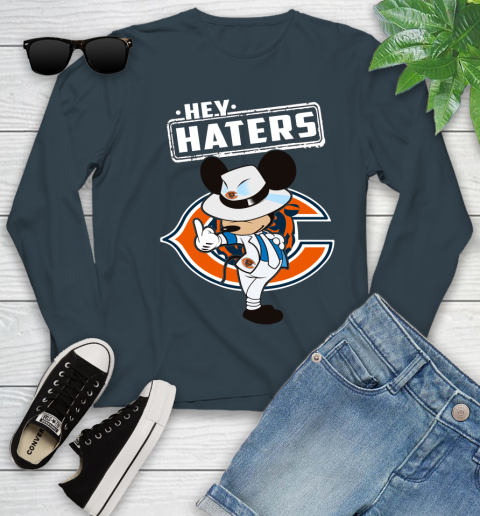 NFL Hey Haters Mickey Football Sports Chicago Bears Youth Long Sleeve 9