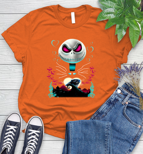 NFL Carolina Panthers Jack Skellington Sally The Nightmare Before Christmas Football Women's T-Shirt 3