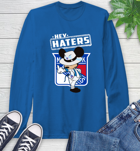 NHL Hey Haters Mickey Hockey Sports New York Rangers Long Sleeve T-Shirt 10
