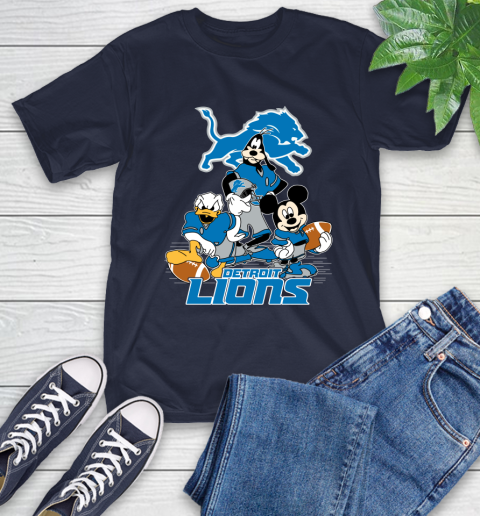 NFL Detroit Lions Mickey Mouse Donald Duck Goofy Football Shirt T-Shirt 3