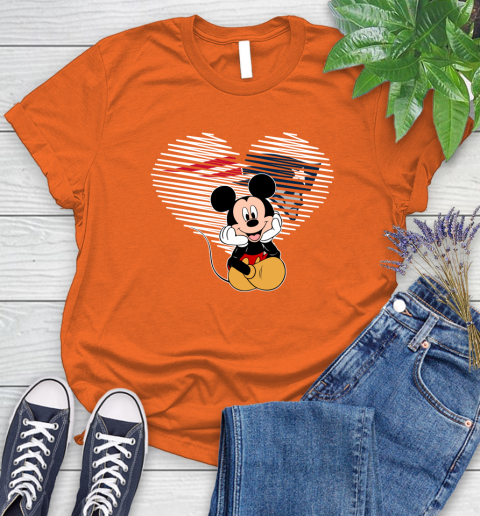 NFL New England Patriots The Heart Mickey Mouse Disney Football T Shirt_000 Women's T-Shirt 3