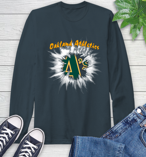 Oakland Athletics MLB Baseball Adoring Fan Rip Sports Long Sleeve T-Shirt 9