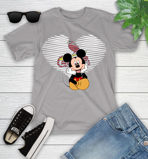 MLB St.Louis Cardinals The Heart Mickey Mouse Disney Baseball T Shirt_000 Youth T-Shirt 4