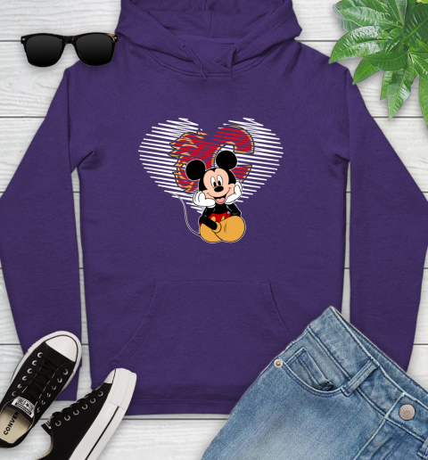 NHL Calgary Flames The Heart Mickey Mouse Disney Hockey Youth Hoodie 5