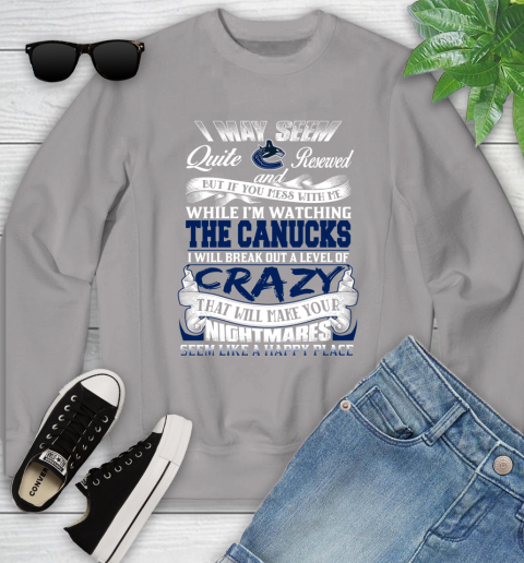 Vancouver Canucks NHL Hockey Don't Mess With Me While I'm Watching My Team Youth Sweatshirt 3
