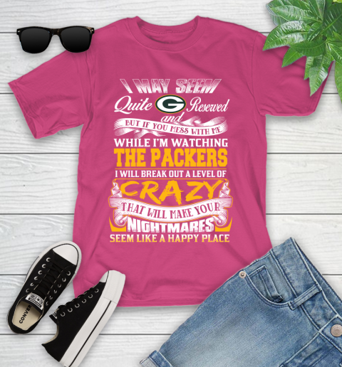 Green Bay Packers NFL Football Don't Mess With Me While I'm Watching My Team Youth T-Shirt 11