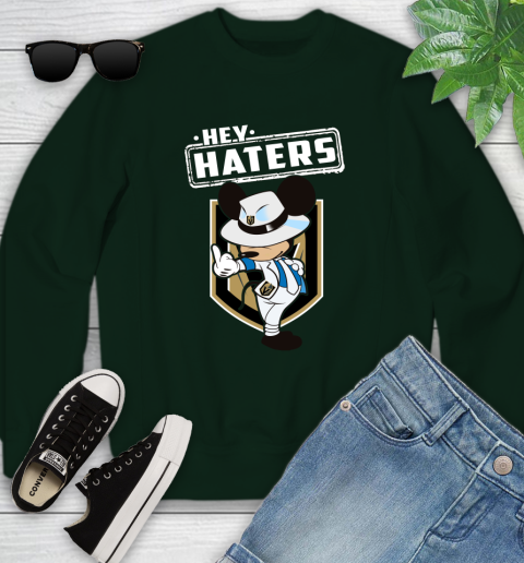 NHL Hey Haters Mickey Hockey Sports Vegas Golden Knights Youth Sweatshirt 9