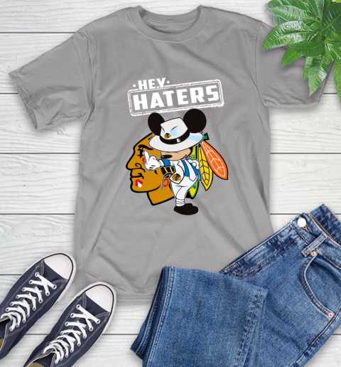 NHL Hey Haters Mickey Hockey Sports Chicago Blackhawks T-Shirt 6