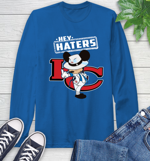 NFL Hey Haters Mickey Football Sports Kansas City Chiefs Long Sleeve T-Shirt 10