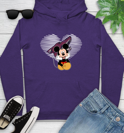NHL Arizona Coyotes The Heart Mickey Mouse Disney Hockey Youth Hoodie 5