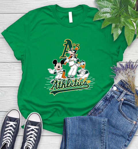 MLB Oakland Athletics Mickey Mouse Donald Duck Goofy Baseball T Shirt Women's T-Shirt 9