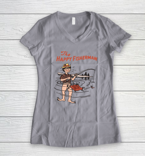 The Happy Fisherman Women's V-Neck T-Shirt 2