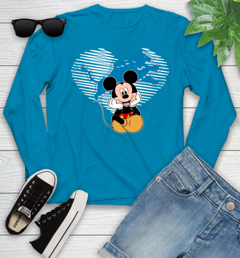 NFL Detroit Lions The Heart Mickey Mouse Disney Football T Shirt_000 Youth Long Sleeve 8