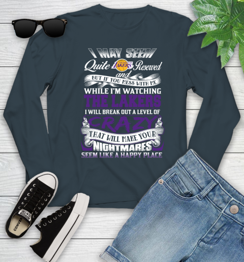 Los Angeles Lakers NBA Basketball Don't Mess With Me While I'm Watching My Team Youth Long Sleeve 9