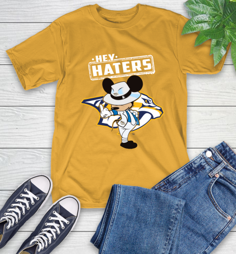 NHL Hey Haters Mickey Hockey Sports Nashville Predators T-Shirt 2