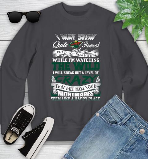 Minnesota Wild NHL Hockey Don't Mess With Me While I'm Watching My Team Youth Sweatshirt 5