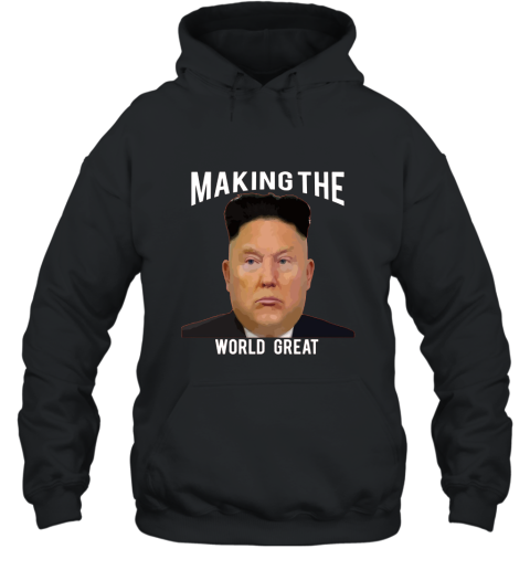 Limited edition Trump with a Kim Jung Un haircut t shirt Hooded