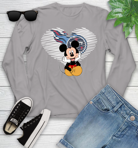 NFL Tennessee Titans The Heart Mickey Mouse Disney Football T Shirt_000 Youth Long Sleeve 5