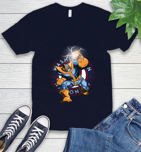 Washington Nationals MLB Baseball Thanos Avengers Infinity War Marvel V-Neck T-Shirt 2