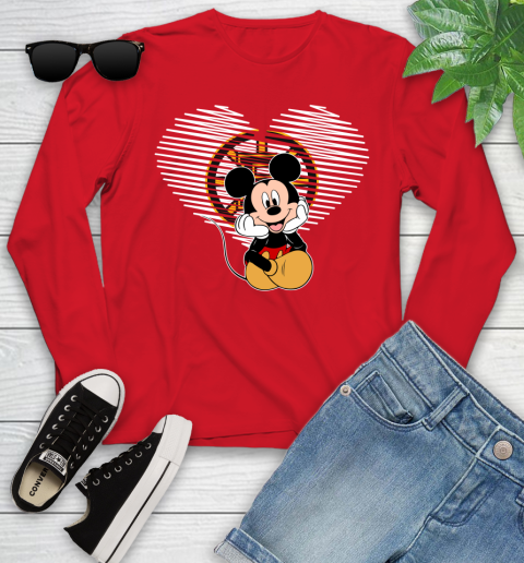 NHL Boston Bruins The Heart Mickey Mouse Disney Hockey Youth Long Sleeve 11