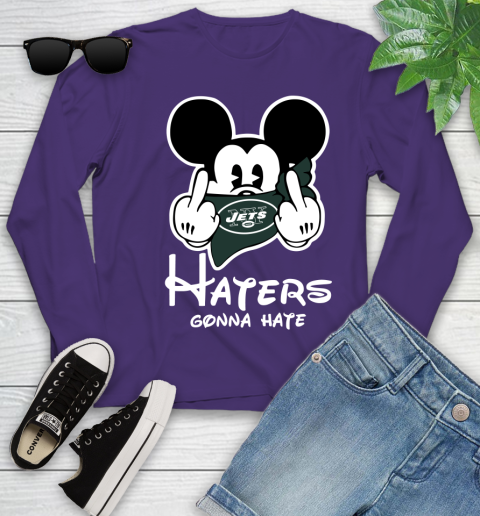 NFL New York Jets Haters Gonna Hate Mickey Mouse Disney Football T Shirt Youth Long Sleeve 4