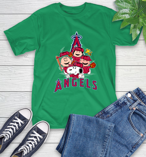 MLB Los Angeles Angels Snoopy Charlie Brown Woodstock The Peanuts Movie Baseball T Shirt_000 T-Shirt 7
