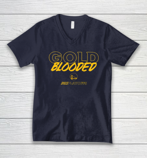 Warriors Gold Blooded V-Neck T-Shirt 2