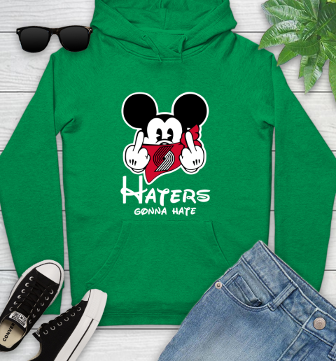 NBA Portland Trail Blazers Haters Gonna Hate Mickey Mouse Disney Basketball T Shirt Youth Hoodie 9
