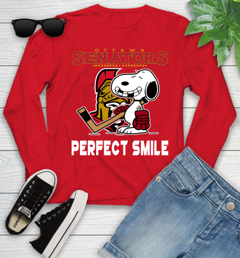 NHL New York Rangers Snoopy Perfect Smile The Peanuts Movie Hockey T Shirt Youth Long Sleeve 11