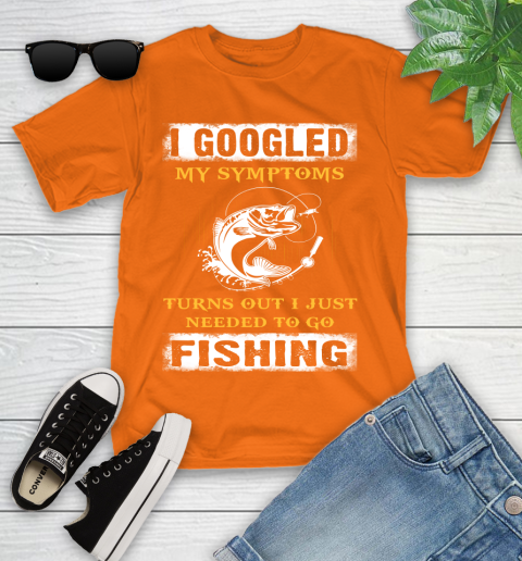 I Googled My Symptoms Turns Out I Needed To Go Fishing Youth T-Shirt 9