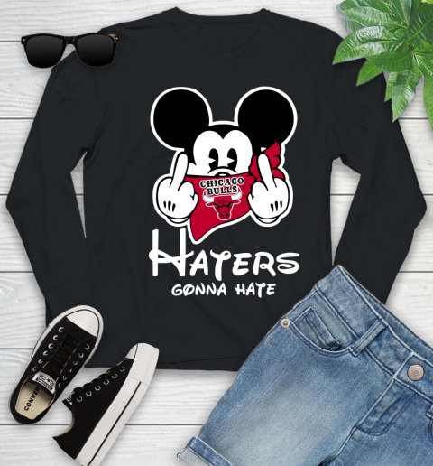 NBA Chicago Bulls Haters Gonna Hate Mickey Mouse Disney Basketball T Shirt Youth Long Sleeve