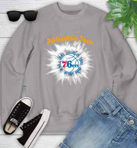 Philadelphia 76ers NBA Basketball Rip Sports Youth Sweatshirt 3
