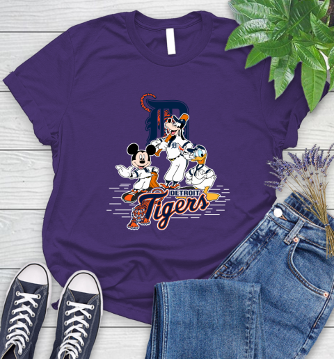 MLB Detroit Tigers Mickey Mouse Donald Duck Goofy Baseball T Shirt Women's T-Shirt 4