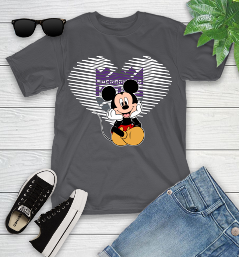 NBA Sacramento Kings The Heart Mickey Mouse Disney Basketball Youth T-Shirt 6
