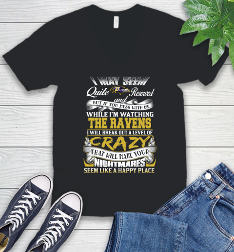 Baltimore Ravens NFL Football Don't Mess With Me While I'm Watching My Team V-Neck T-Shirt