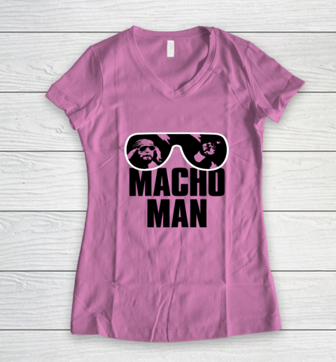 Macho Man Shirt Savage Sunglasses Graphic Women's V-Neck T-Shirt 5