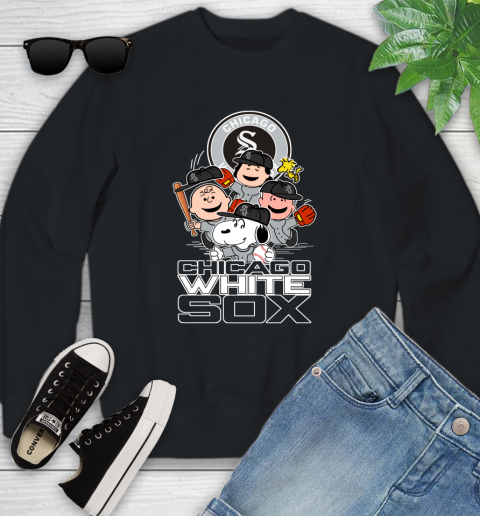 MLB Chicago White Sox Snoopy Charlie Brown Woodstock The Peanuts Movie Baseball T Shirt_000 Youth Sweatshirt