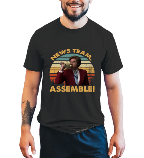 Anchorman Vintage T Shirt, Ron Burgundy Tshirt, News Team Assemble Shirt