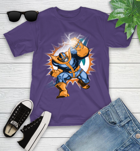 Miami Dolphins NFL Football Thanos Avengers Infinity War Marvel Youth T-Shirt 3