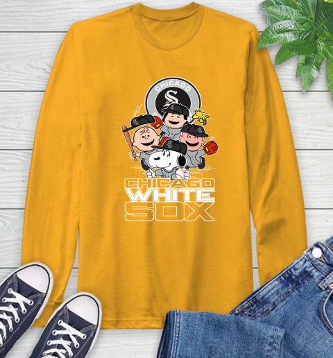 MLB Chicago White Sox Snoopy Charlie Brown Woodstock The Peanuts Movie Baseball T Shirt_000 Long Sleeve T-Shirt 2