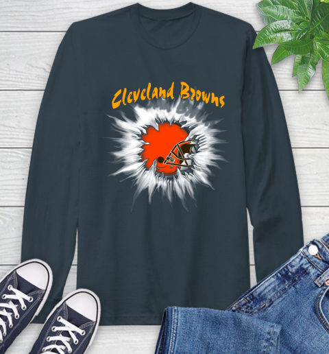 Cleveland Browns NFL Football Adoring Fan Rip Sports Long Sleeve T-Shirt 9
