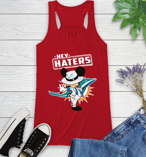 NFL Hey Haters Mickey Football Sports Miami Dolphins Racerback Tank 5