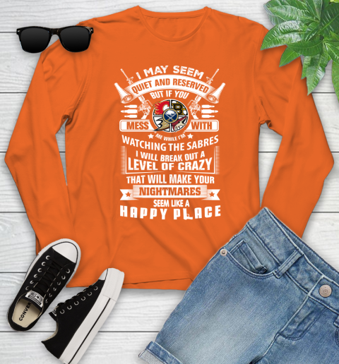 Buffalo Sabres NHL Hockey Don't Mess With Me While I'm Watching My Team Sports Youth Long Sleeve 3