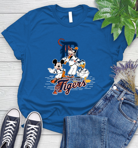 MLB Detroit Tigers Mickey Mouse Donald Duck Goofy Baseball T Shirt Women's T-Shirt 12