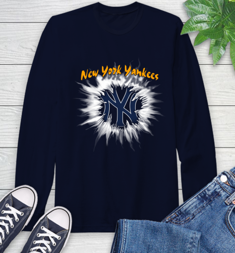 New York Yankees MLB Baseball Adoring Fan Rip Sports Long Sleeve T-Shirt 3