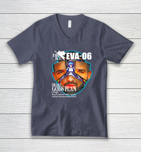 Drake Evangelion Shirt Drake Eva 06 Drake Gods Plan V-Neck T-Shirt 6