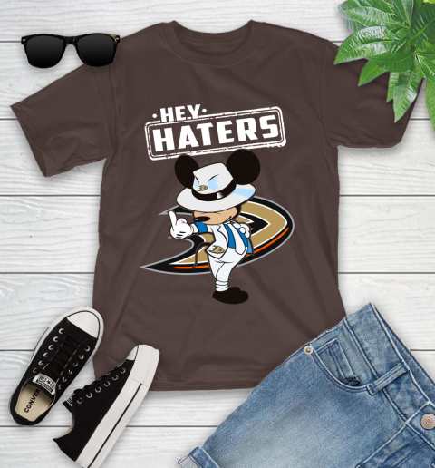 NHL Hey Haters Mickey Hockey Sports Anaheim Ducks Youth T-Shirt 7