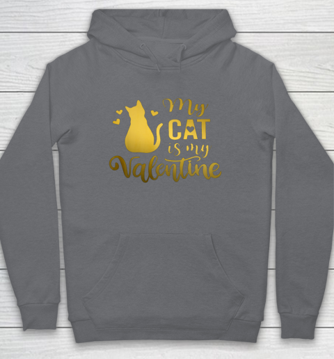 My Cat Is My Valentine Kitten Lover Heart Valentines Day Hoodie 3